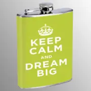 Keep Calm D1 8oz Stainless Steel Hip Flask