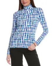 St. John Batik Plaid Nuda Jersey Top