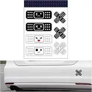 Bittwee Car Bandage Decal, Funny Cute Vehicle Cartoon Band-Aid Stickers, Waterproof Vinyl Auto Scratch Dent Cover Decor Accessories, 7 Piece Set with 2 Shapes, Universal for RV Truck Vans