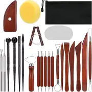 23Pcs Polymer Clay Tools Basic Pottery Air Dry Dotting Modeling Scultping Bag
