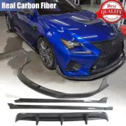 For Lexus RC F RCF 15-18 Real Carbon Front Lip Spoiler Side Skirt Rear Diffuser