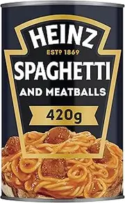 Heinz Spaghetti and Meatballs Canned Pasta In Tomato Sauce Ready To Eat Quick and Convenient Meal Tinned Spaghetti in Tomato Sauce 420g