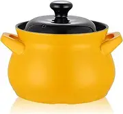 Casserole Dishes with Lids Soup Casserole Heatresistant Casserole Suitable for Induction Cooker heatproofYellow,2.2L