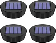 4Pcs Solar Light Replacement Top 1.2V IP65 Waterproof LED Solar Panel Lantern Lid Light Sturdy Outdoor Solar Top Replacement Round Box Round Solar Light Top Parts for Patio t