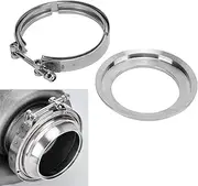 XTevu 5in to 4in Reducer Flange Clamp Stainless Steel, Exhaust Reducer Flange Clamp Kit Replacement for Borg Warner S400 S480 S S467 SX‑E SX T6 Turbo