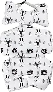 KAKIBLIN Toddler Car Seat Insert, Baby Stroller Liner Head and Body Support Pillow, Toddler Seat Pad Car seat Neck Support Cushion for Toddler, Bear