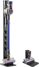 PUTORSEN Premium Aluminum Vacuum Stand Storage Dock Dockings Station, for Dyson SV21 SV18 Gen5 V15 V12 V11 V10 V8 V7 V6 Cordless Stick Vacuum Cleaner & Accessary, Storage Bracket Organizer Rack,Black