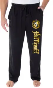 Harry Potter Men's Hogwarts Castle School Hufflepuff House Crest Pajama Pants XL