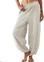 Thneed Wrap Pants, Thneed Beach Wrap Pants, Lightweight Cotton Palazzo with Elastic Waist, Elasticized Wide-Leg