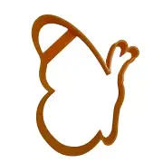 BUTTERFLY SIDE VIEW 2 OUTLINE COOKIE CUTTER USA PR5273