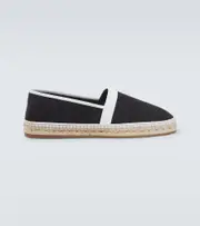 [Manolo Blahnik] Manolo Blahnik Nerano leather-trimmed suede espadrilles AU 12 blue