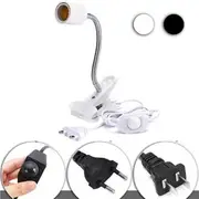 40CM E27 Flexible Pet Heat Light Bulb Adapter Lamp Holder Socket with Clip Dimming Switch EU US Plug US PLUG BLACK