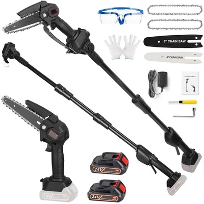 2-IN-1 Cordless Pole Saw, Upgraded Mini Chainsaw with Pole, 21V Electric Pole...