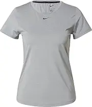 [Nike] Women s One Df Slim Top T-Shirt T Shirt, Particle Grey/HTR/Black, Small US