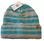 NEFF LENNON CUFF BEANIE - GREY/BLUE STRIPES HEATHER - OS -17P05002 NWT