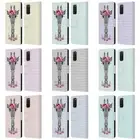MONIKA STRIGEL GIRAFFE AND STRIPES LEATHER BOOK WALLET CASE FOR SAMSUNG PHONES 1