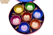 Singing Bowl Set of 7-Seven Chakra Bowl Set-Seven Color Set-Smooth Relaxing Set