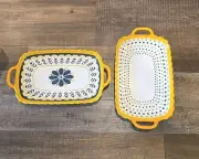 9451 Double Handle Rectangular Serving Tray 2pcs Special Set Tableware Tray NEW