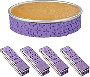 Mity Rain 4-Piece Bake Even Strips, Cake Pan Dampen Strips, Super Absorbent Thick Cotton, Cake Leveler Baking Supplies
