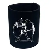 Leonardo Guitar Music White - Funny Novelty Stubby Holder
