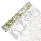 9 Feet Table Runner, Sequin Gold Foil Thin Mesh Table Decor, Army Green Silver