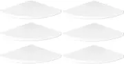 6Pcs Corner Wall Shelf 20cm Floating Corner Shelves for Wall Space Saving Easy to Install Minimalist Mounted Floating Shelf for Bedroom, Living Room, Bathroom, Kitchen (White, 6pcs)