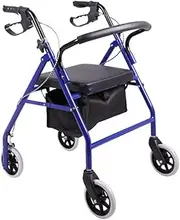 Walker, Foldable 4 Wheel Walker/Walker with Wheels Lightweight, Durable Aluminum Frame for Reinforced Thickening Stronger Bearing Little Surprise
