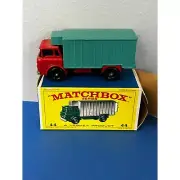 Matchbox #44 GMC REFRIGERATOR TRUCK red & turquoise BPW diecast BOXED