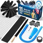 25ft Dryer Vent Cleaning Kit, Flexible Brush, Vacuum Hose, Drill Adapter & Acces