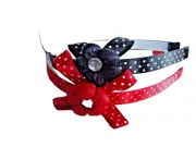 Girl's Children's Headbands Black And Red Clear Stones Set Of Two New With Tag