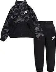 [Nike] Kids Boy's Textured Camo Full Zip Jacket and Pants Two-Piece Track Set (Little Kids)