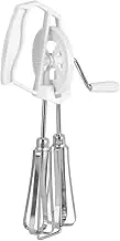 AIMALL Manual Hand Mixer Egg Beater with Dual Rotating Whisks 9.7x2.6in Stainless Steel and Plastic Non-Electric Flour Cream Batter Whisk for Kitchen Baking and Cooking