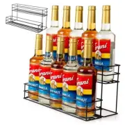 10 Bottle Capacity Coffee Syrup Organizer 2 Tier Coffee Syrup Stand Shelf for