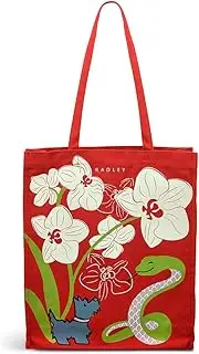 [RADLEY] London Lunear New Year Responsible Medium Reusable Recycled Canvas Tote Bag, Red, One Size