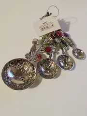 Ganz Bouquet Set Of Four (4) Measuring Spoons.. New