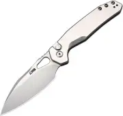 NEW CJRB Frack Button Lock Gray Folding Knives