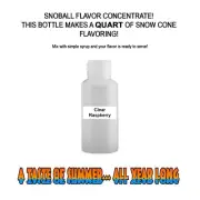 CLEAR RASPBERRY MIX Snow CONE/SHAVED ICE Flavor QUART #1 CONCESSION SUPPLIES