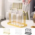 Anti-slip Iron Mug Drying Rack Golden Water Cup Drain Rack Kitchen