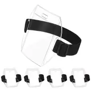 5Pcs Arm Badge Card Holders with Adjustable Buckles