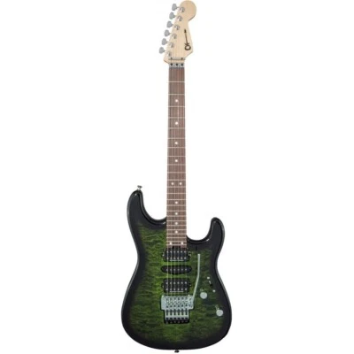 Charvel MJ SD1 24 HSH Electric Guitar w/Floyd Rose, Transparent Green Burst