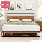 Double Metal Bed Frame with Headboard – Heavy-Duty Metal Platform Bed, 300Kg