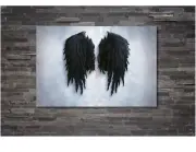 Banksy Black Angel Wing Canvas Wall Art Home Decor FRAMED