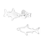 Children's Silver Shark Stud Earrings