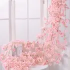 Artificial Cherry Garland Vine Wall Hanging Rattan Fake Plant Garden Party Decor