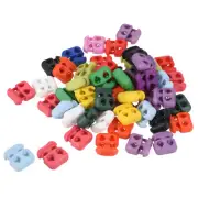Cord Locks Set, 50 Pack Oval Multicolor Spring Toggle Stopper for Drawstring Bag