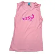 Vintage Paul Frank Womens Tank Top, Tonal Turtle, Large Print, Pink, XS