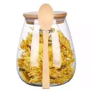 1000ml Glass Jars with Wooden Lids and Spoons Containers Kitchenware