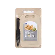 Kitchen Essential Plastic Non Slip Chopping Board and Knife Set 29*19*0.4;25*15*0.4;21 cm