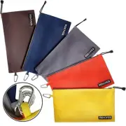 Canvas Tool Pouch Zipper Bag - 5 Pack Utility Bags Heavy Duty Metal Zippers P...