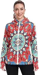 [RPLIFE] Mandala Design Active Jacket Upf 50+, Long Sleeve Zip up Outdoor Clothing